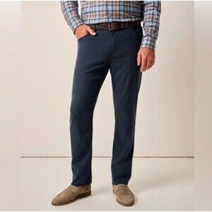 $168 johnnie-O London Brushed Twill Wool Flannel Pant Blue Size 40W x 34L